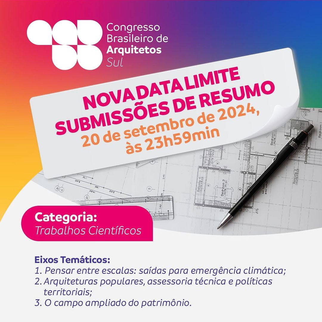 Envie o resumo do seu trabalho até o dia 20/09 e garanta sua inscrição no CBA Sul!